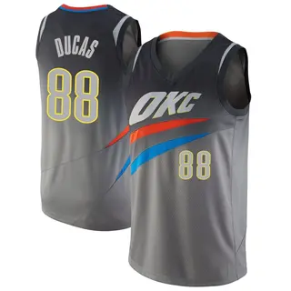 Men's Alex Ducas Oklahoma City Thunder Gray Jersey - City Edition - Swingman