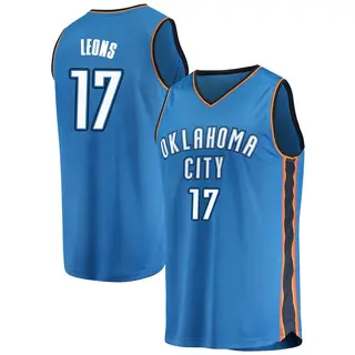 Men's Malevy Leons Oklahoma City Thunder Blue Replica Jersey - Icon Edition - Fast Break