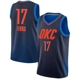 Men's Malevy Leons Oklahoma City Thunder Navy Jersey - Statement Edition - Swingman