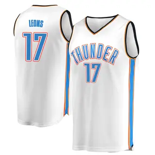 Men's Malevy Leons Oklahoma City Thunder White Replica Jersey - Association Edition - Fast Break