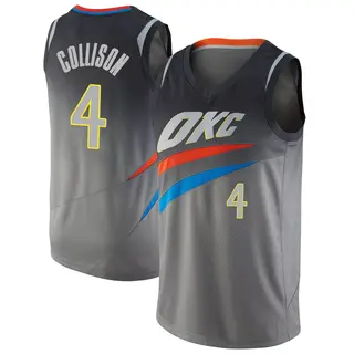 Men's Nick Collison Oklahoma City Thunder Gray Jersey - City Edition - Swingman