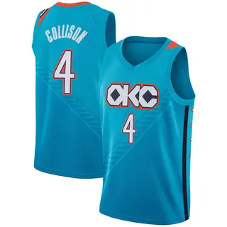 Men's Nick Collison Oklahoma City Thunder Turquoise 2018/19 Jersey - City Edition - Swingman