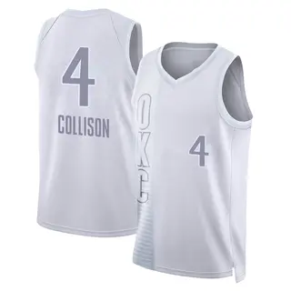 Men's Nick Collison Oklahoma City Thunder White 2021/22 City Edition Jersey - Swingman