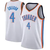 Men's Nick Collison Oklahoma City Thunder White Jersey - Association Edition - Swingman