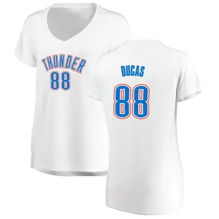 Women's Alex Ducas Oklahoma City Thunder White Replica Jersey - Association Edition - Fast Break