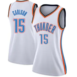 Women's Branden Carlson Oklahoma City Thunder White Jersey - Association Edition - Swingman