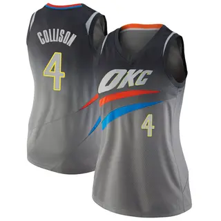 Women's Nick Collison Oklahoma City Thunder Gray Jersey - City Edition - Swingman