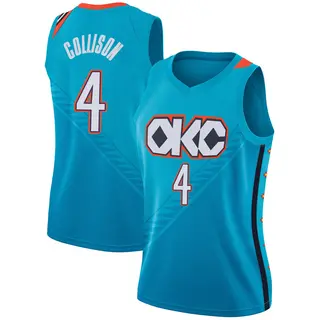 Women's Nick Collison Oklahoma City Thunder Turquoise 2018/19 Jersey - City Edition - Swingman