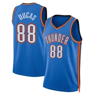 Youth Alex Ducas Oklahoma City Thunder Blue 2022/23 Icon Edition Jersey - Swingman