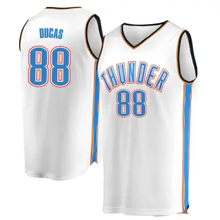 Youth Alex Ducas Oklahoma City Thunder White Replica Jersey - Association Edition - Fast Break